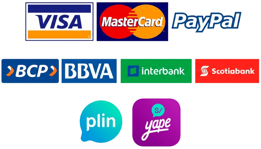 Medios de pago seguros para gasfitería: Visa, Yape, Plin y transferencias.